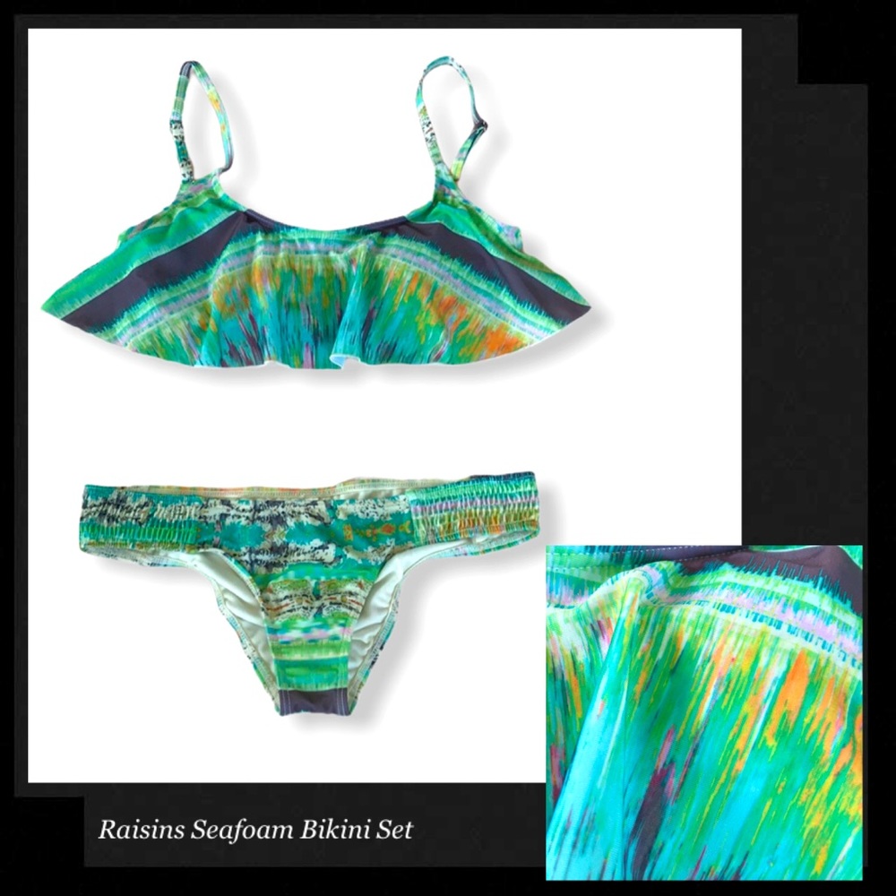 RAISINS Sea Foam Green Farah & Fonda Bikini Set